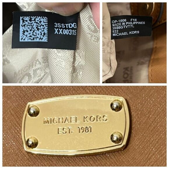 Michael Kors Jet Set Travel Tote Luggage Brown Leather Structured Bag One Size - Picture 7 of 15